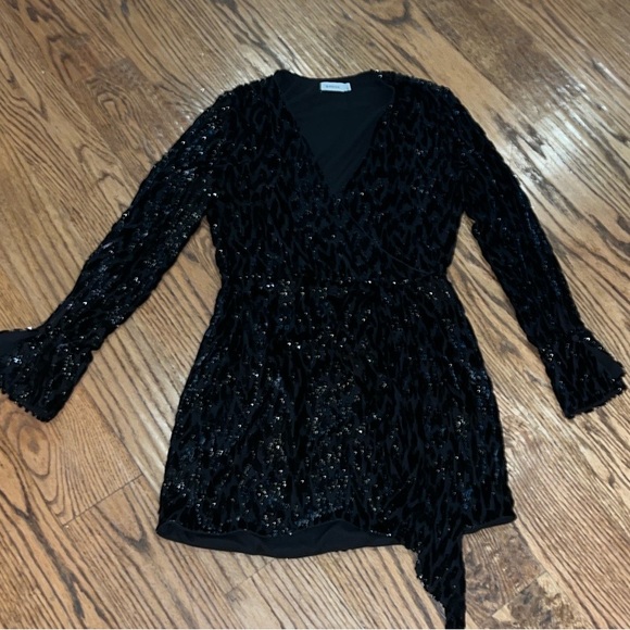 Simkhai Camryn V-neck wrap dress black - Picture 7 of 10